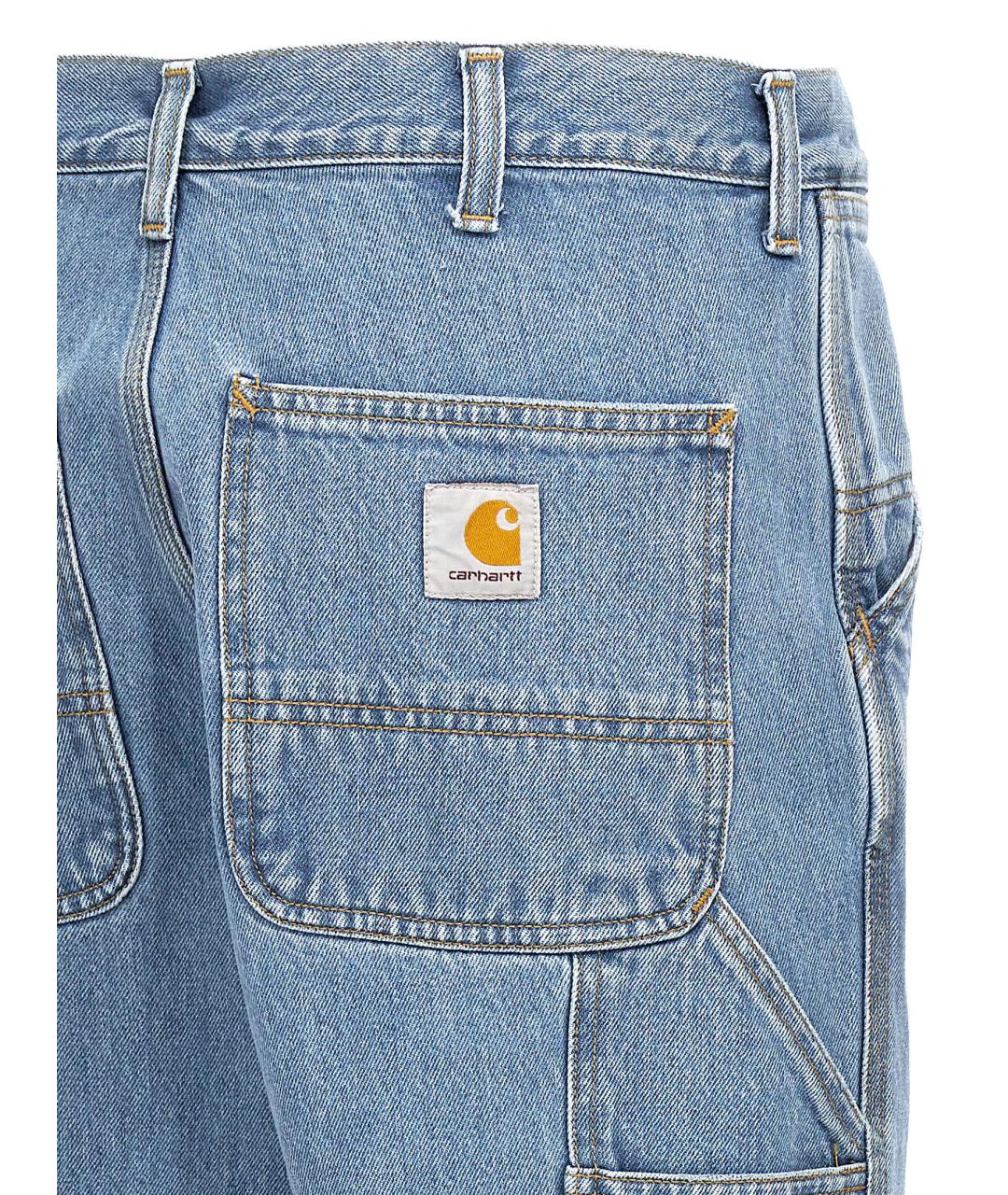 CARHARTT WIP Голубые хлопковые прямые джинсы, фото 3