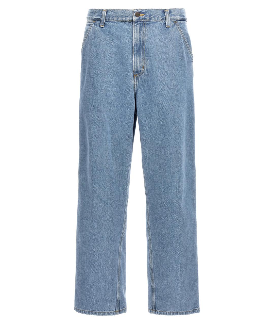 CARHARTT WIP Голубые хлопковые прямые джинсы, фото 1