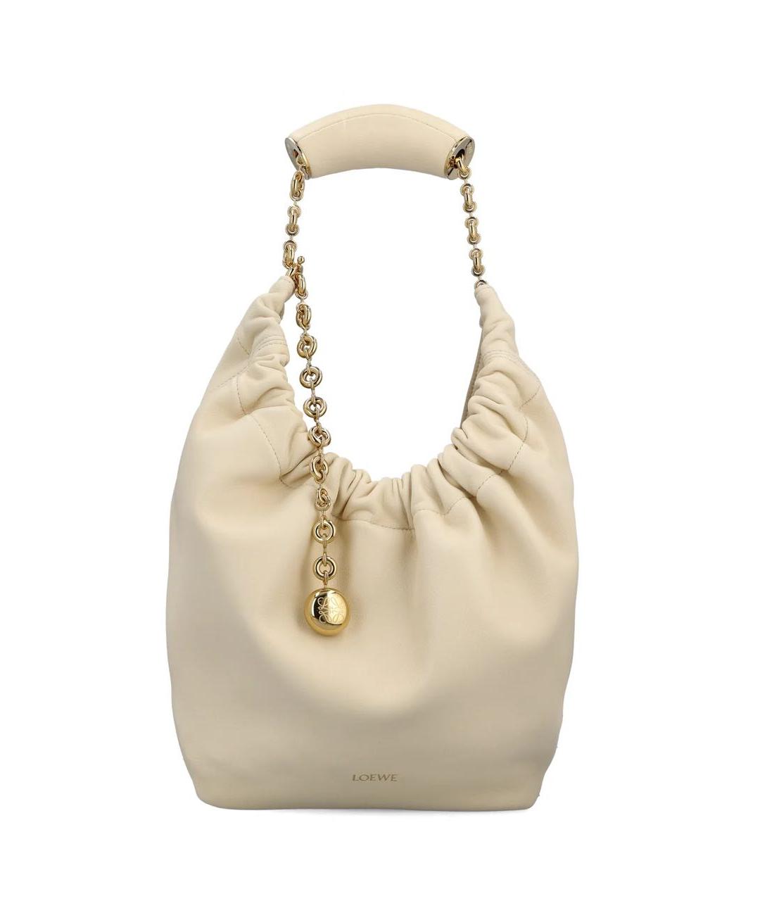 LOEWE Бежевая кожаная сумка через плечо, фото 9