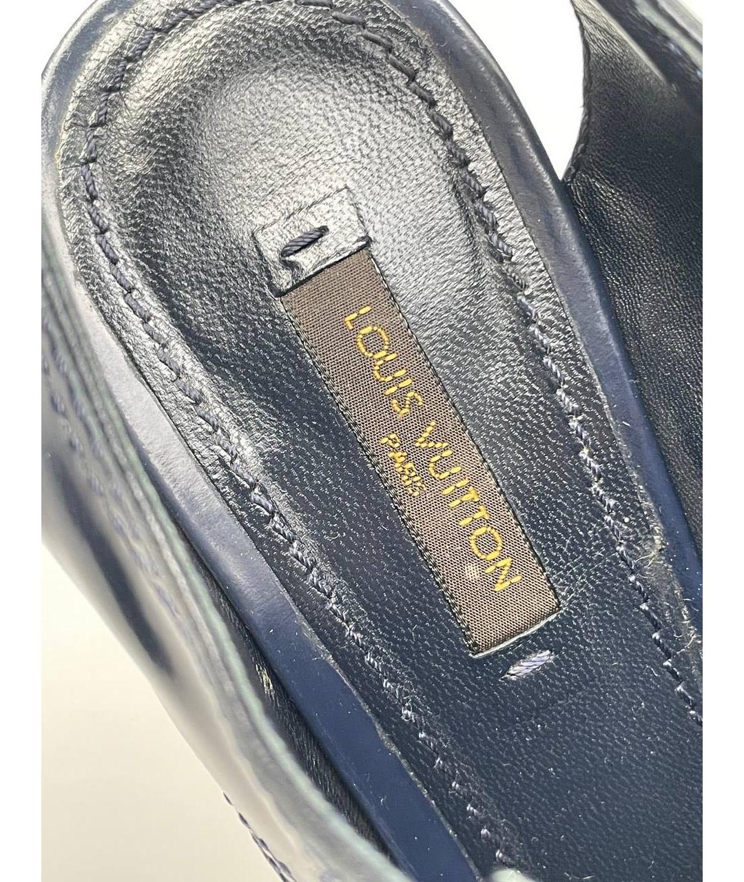 LOUIS VUITTON Темно-синие кожаные ботильоны, фото 6