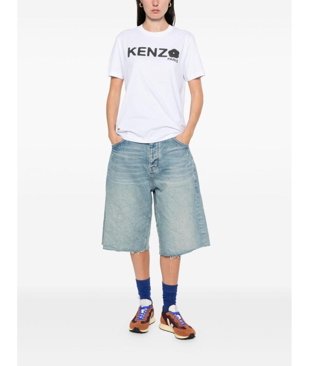KENZO Белая хлопковая футболка, фото 2