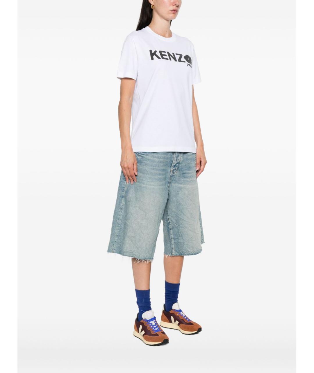 KENZO Белая хлопковая футболка, фото 3