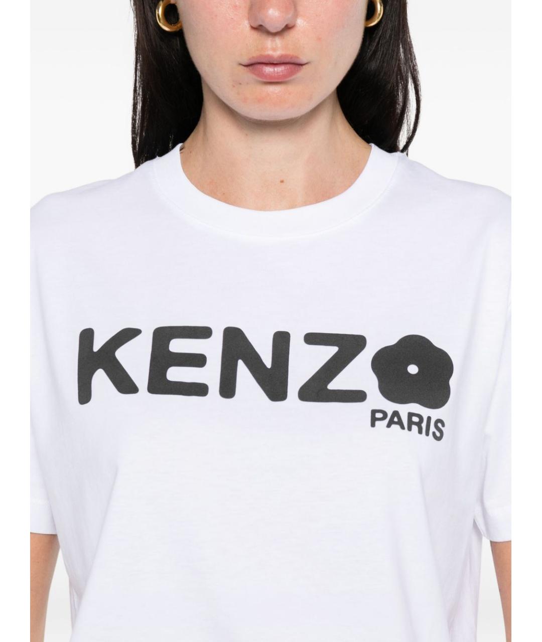 KENZO Белая хлопковая футболка, фото 5