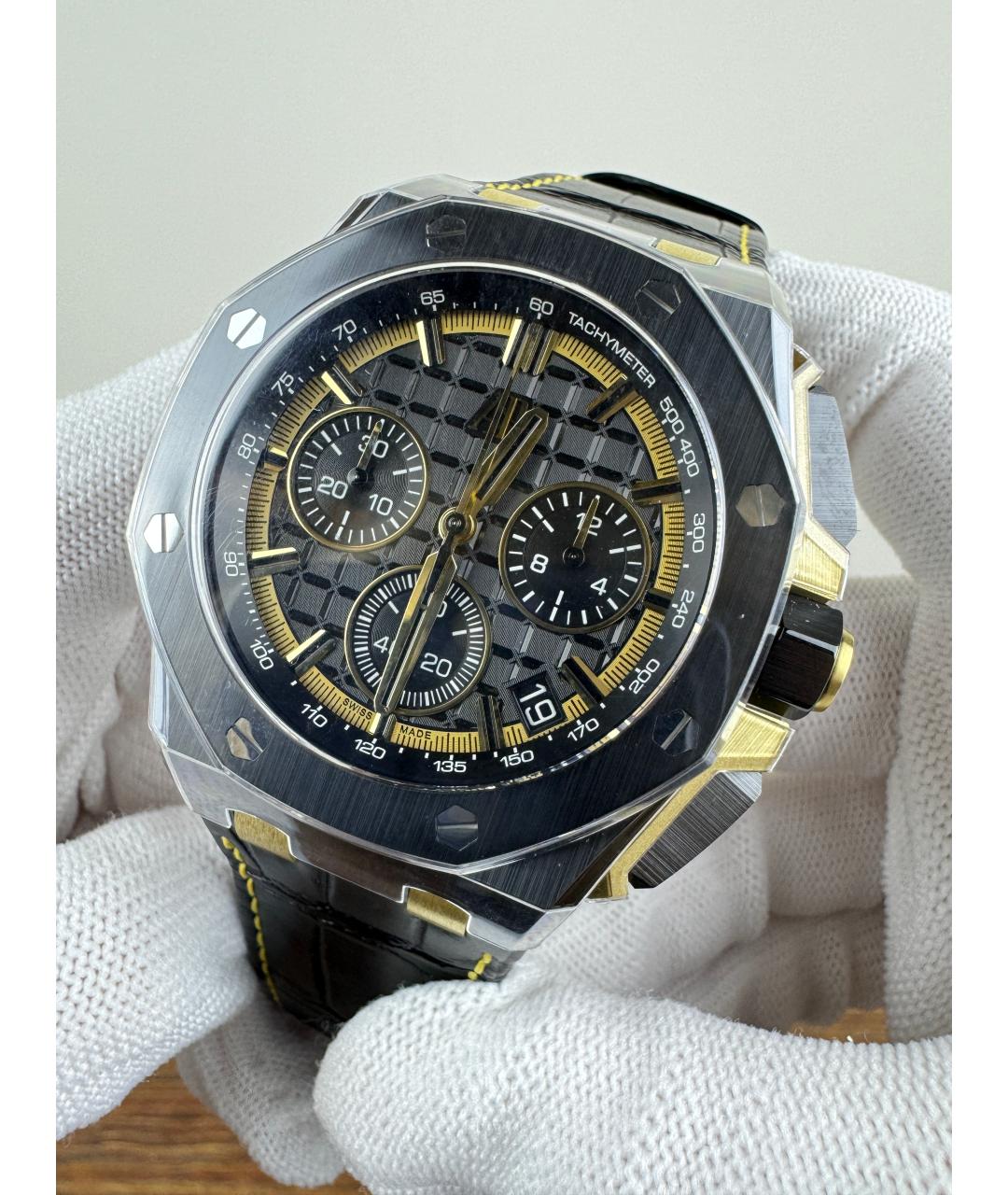 Audemars Piguet Черные часы из желтого золота, фото 3