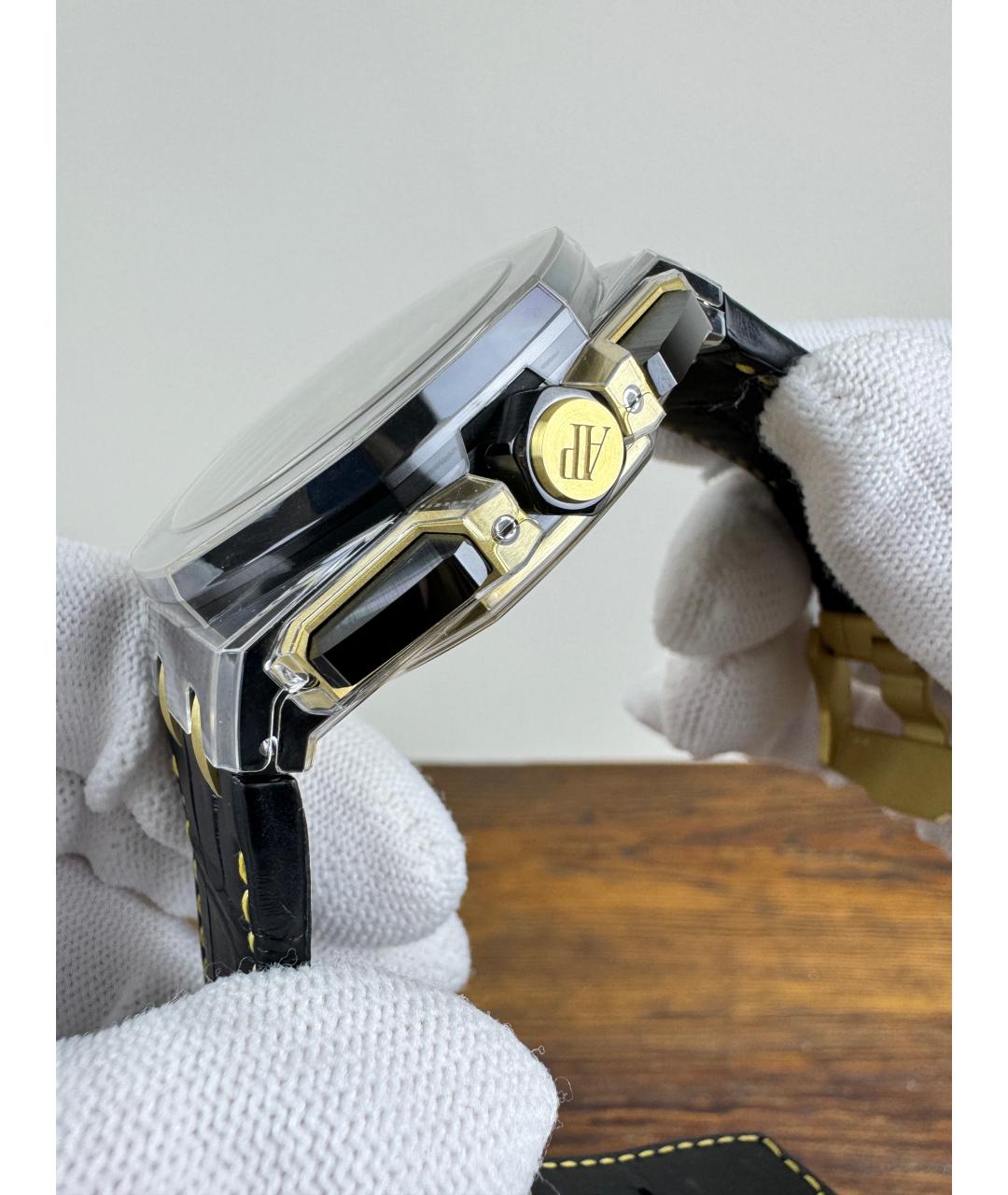 Audemars Piguet Черные часы из желтого золота, фото 4