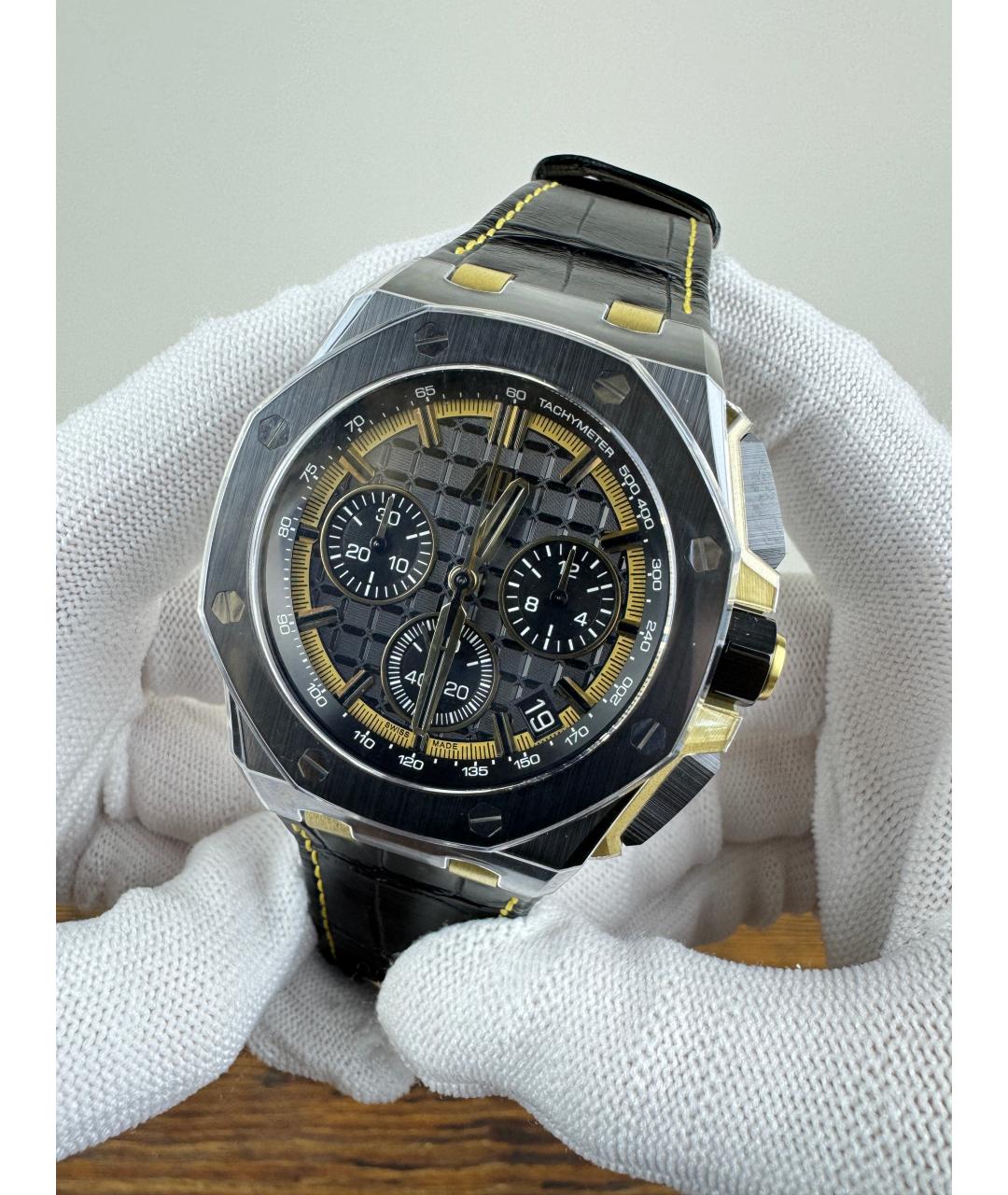 Audemars Piguet Черные часы из желтого золота, фото 2