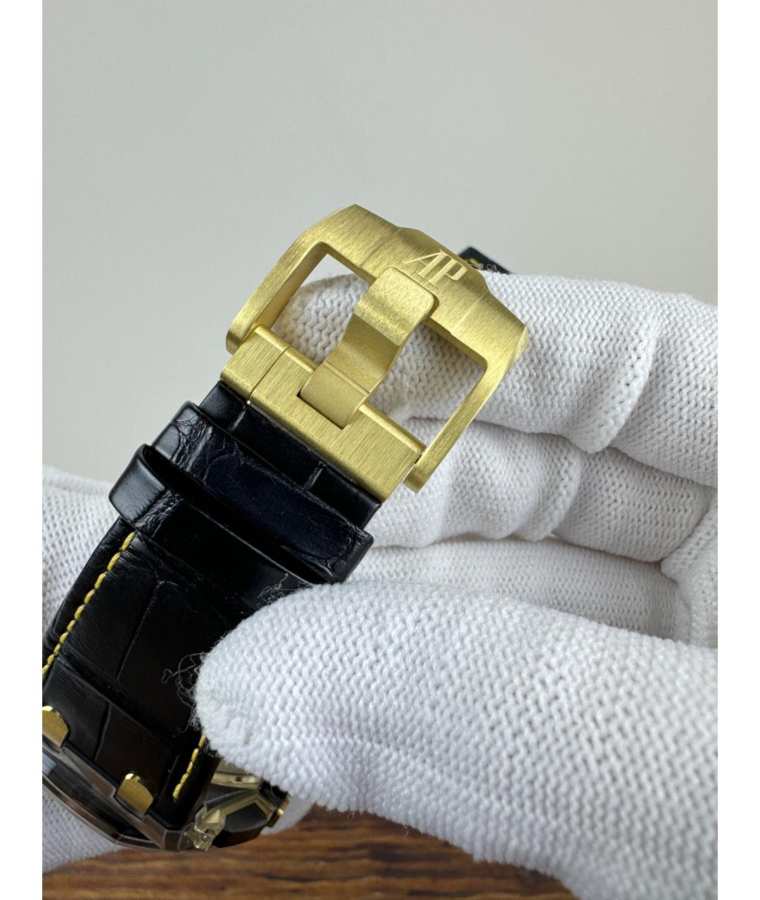 Audemars Piguet Черные часы из желтого золота, фото 8