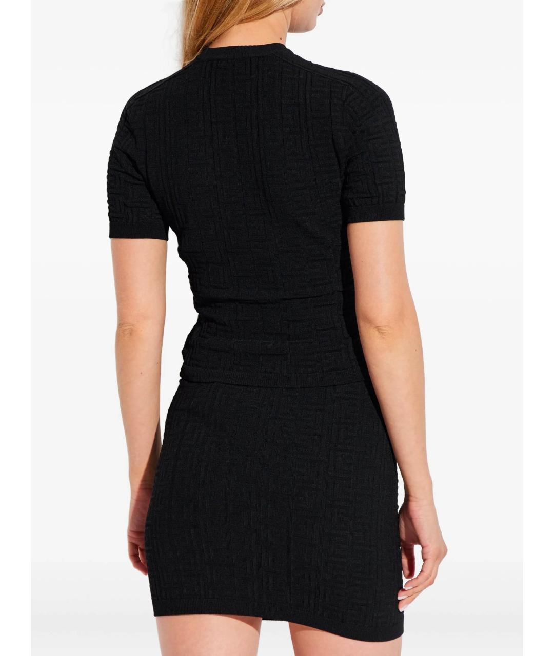 BALMAIN Черная шерстяная футболка, фото 4