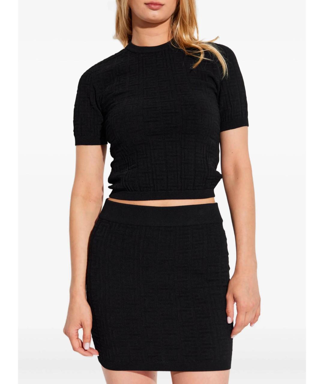 BALMAIN Черная шерстяная футболка, фото 3