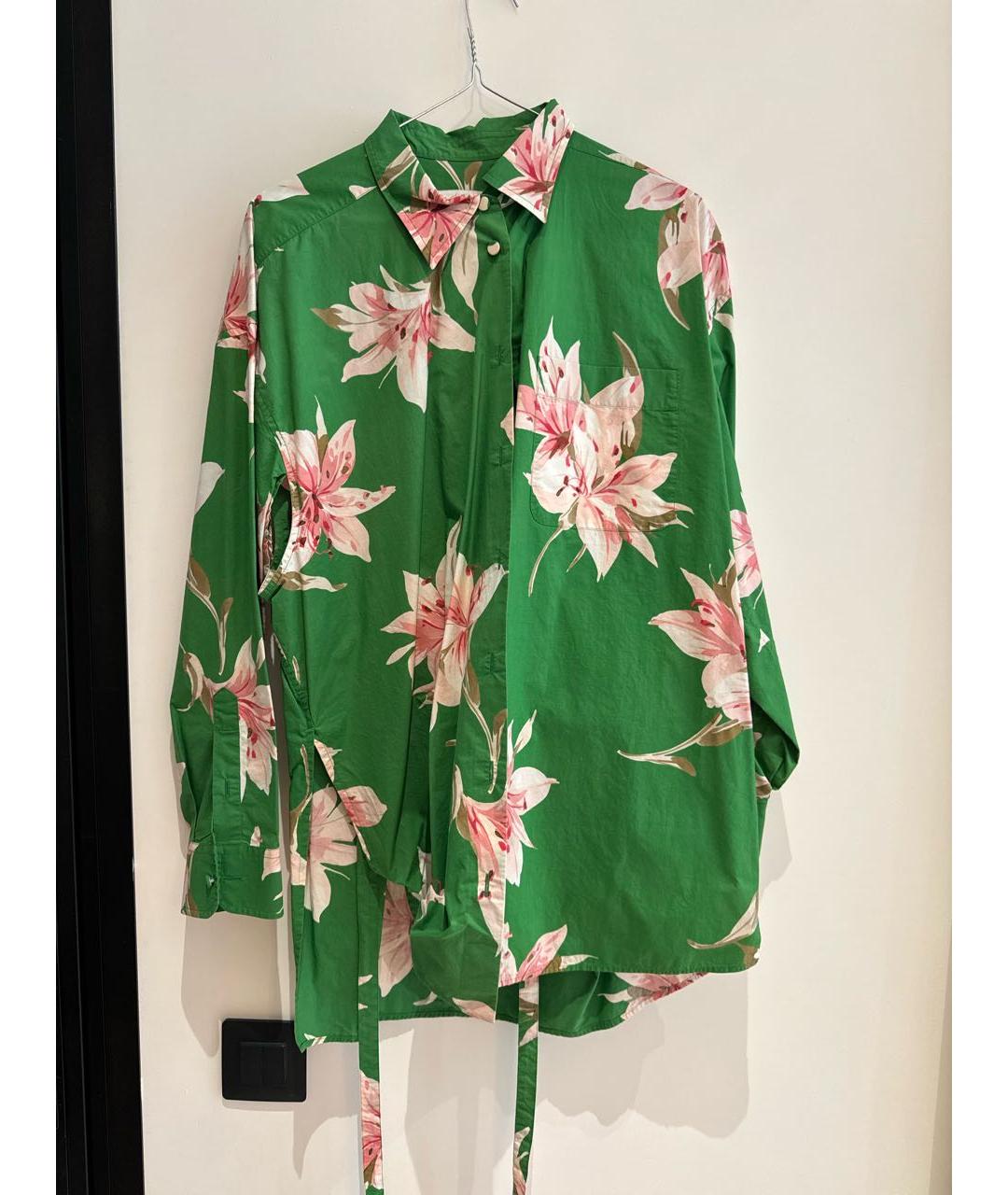 VALENTINO Зеленая хлопковая рубашка, фото 2