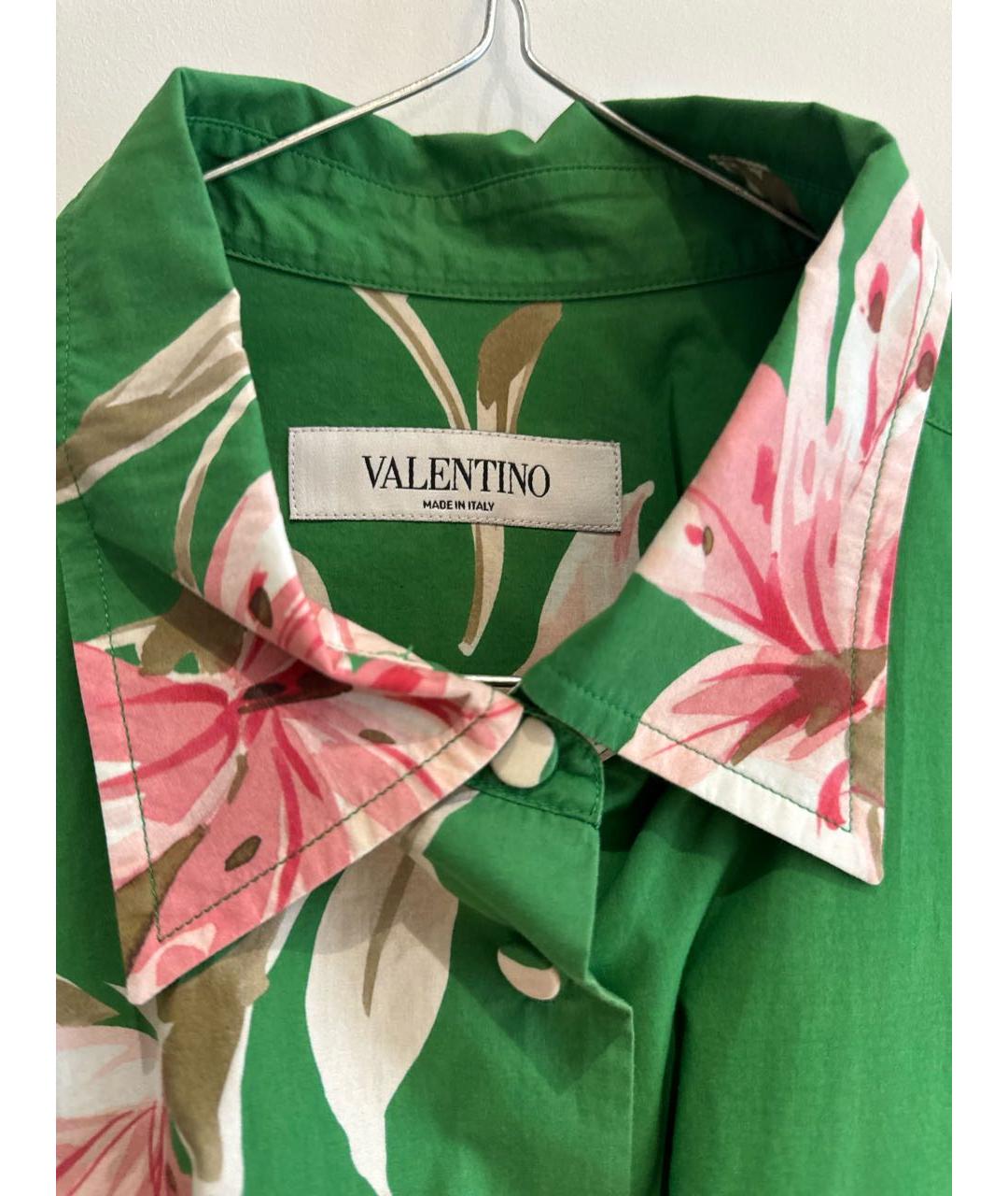 VALENTINO Зеленая хлопковая рубашка, фото 3