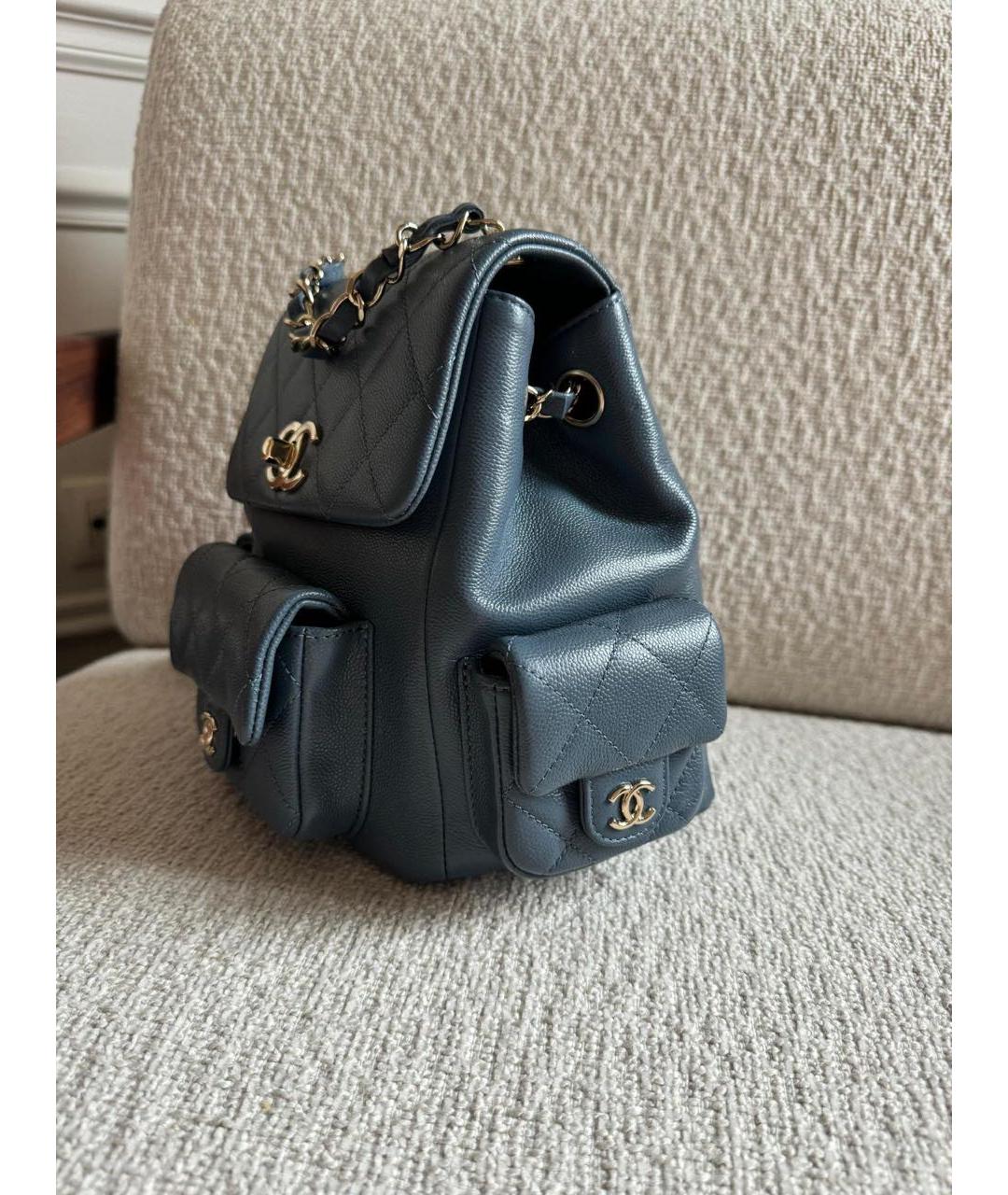 CHANEL Голубая кожаная сумка через плечо, фото 2