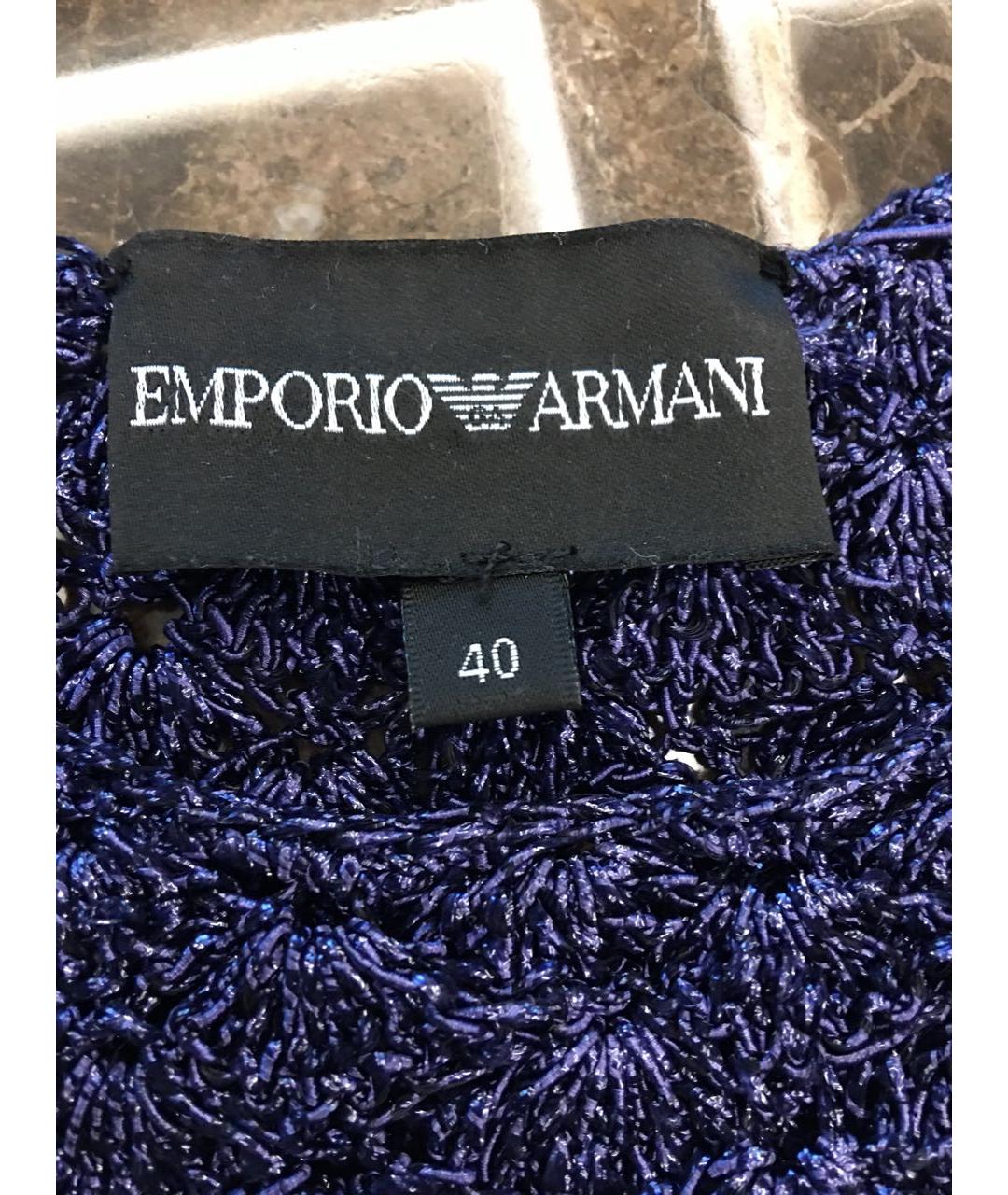EMPORIO ARMANI Голубые хлопковые джинсы слим, фото 7