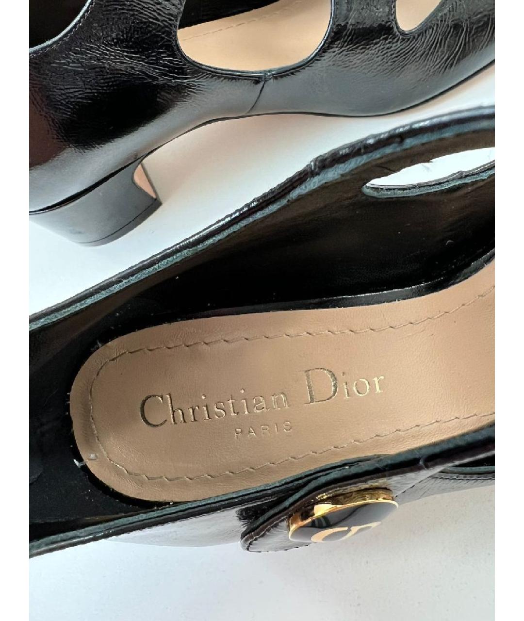 CHRISTIAN DIOR Черные кожаные туфли, фото 7