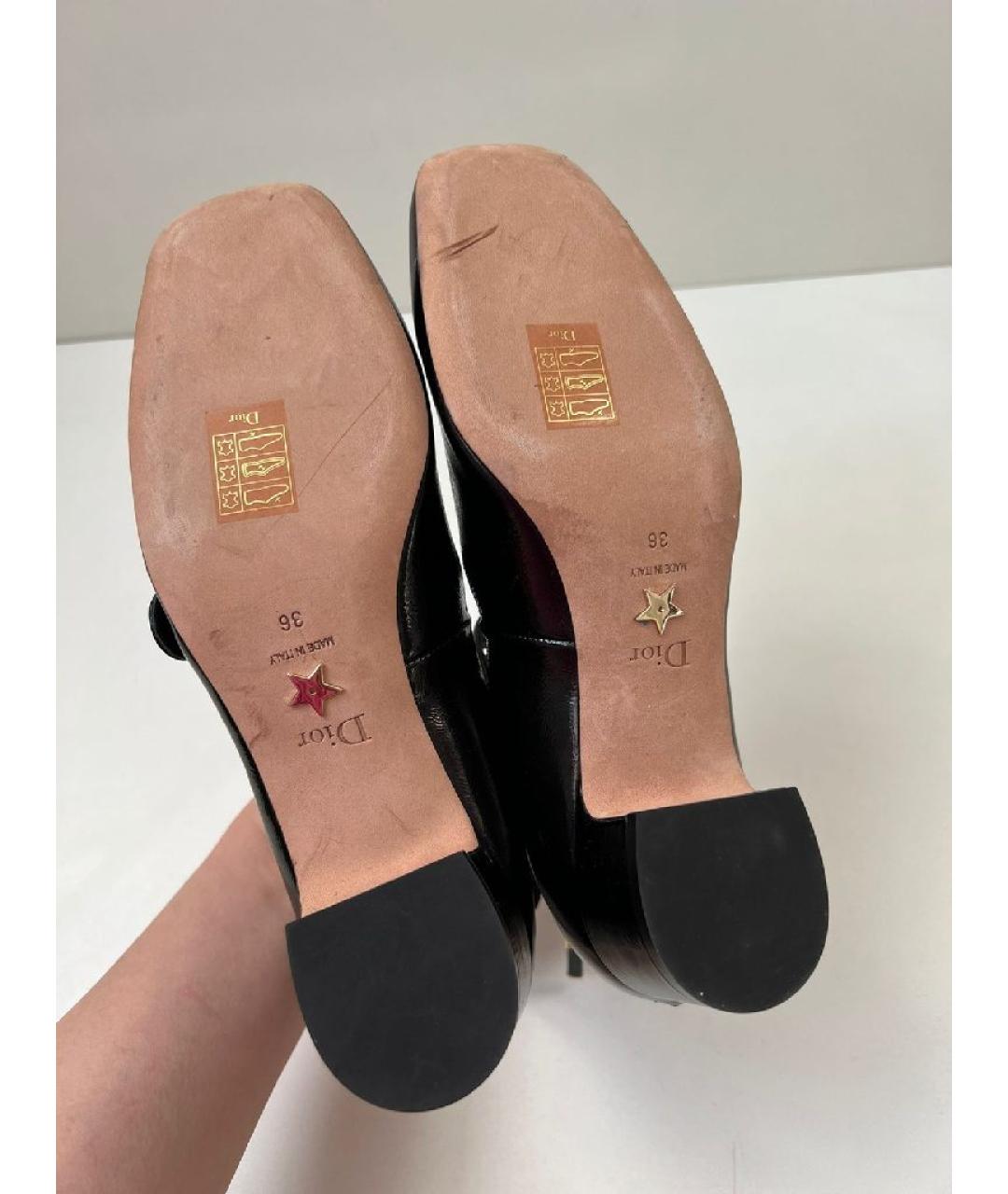 CHRISTIAN DIOR Черные кожаные туфли, фото 6