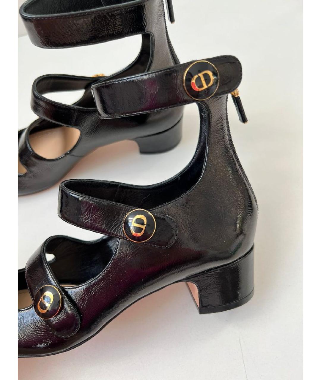 CHRISTIAN DIOR Черные кожаные туфли, фото 5