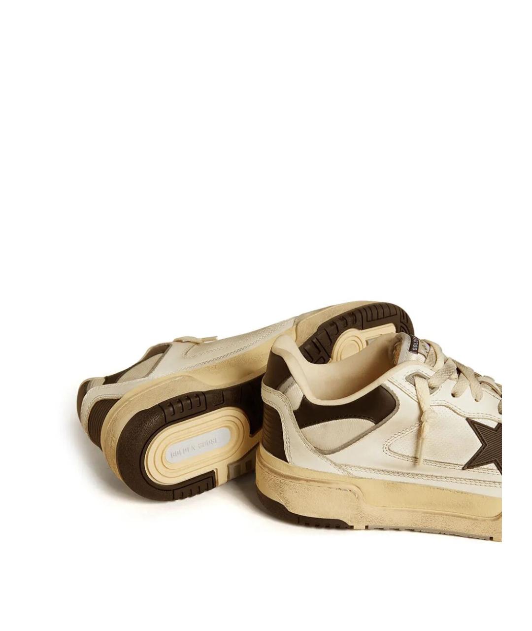 GOLDEN GOOSE DELUXE BRAND Бежевые кожаные низкие кроссовки / кеды, фото 4