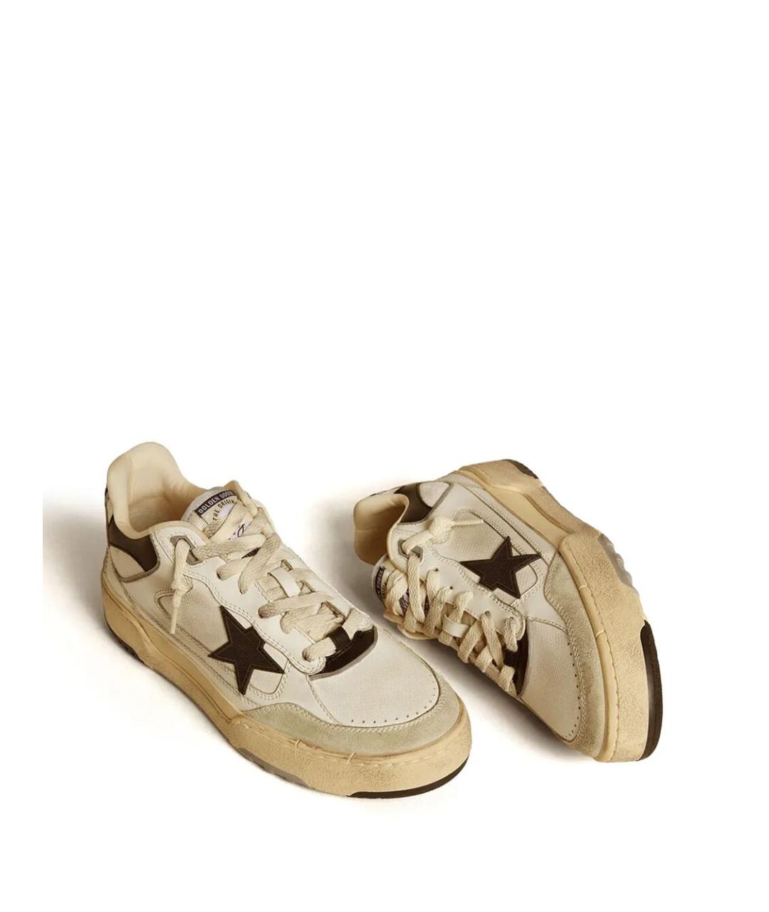GOLDEN GOOSE DELUXE BRAND Бежевые кожаные низкие кроссовки / кеды, фото 2