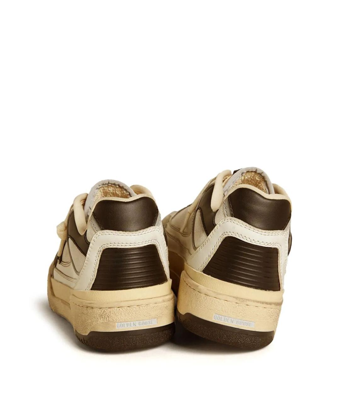 GOLDEN GOOSE DELUXE BRAND Бежевые кожаные низкие кроссовки / кеды, фото 3