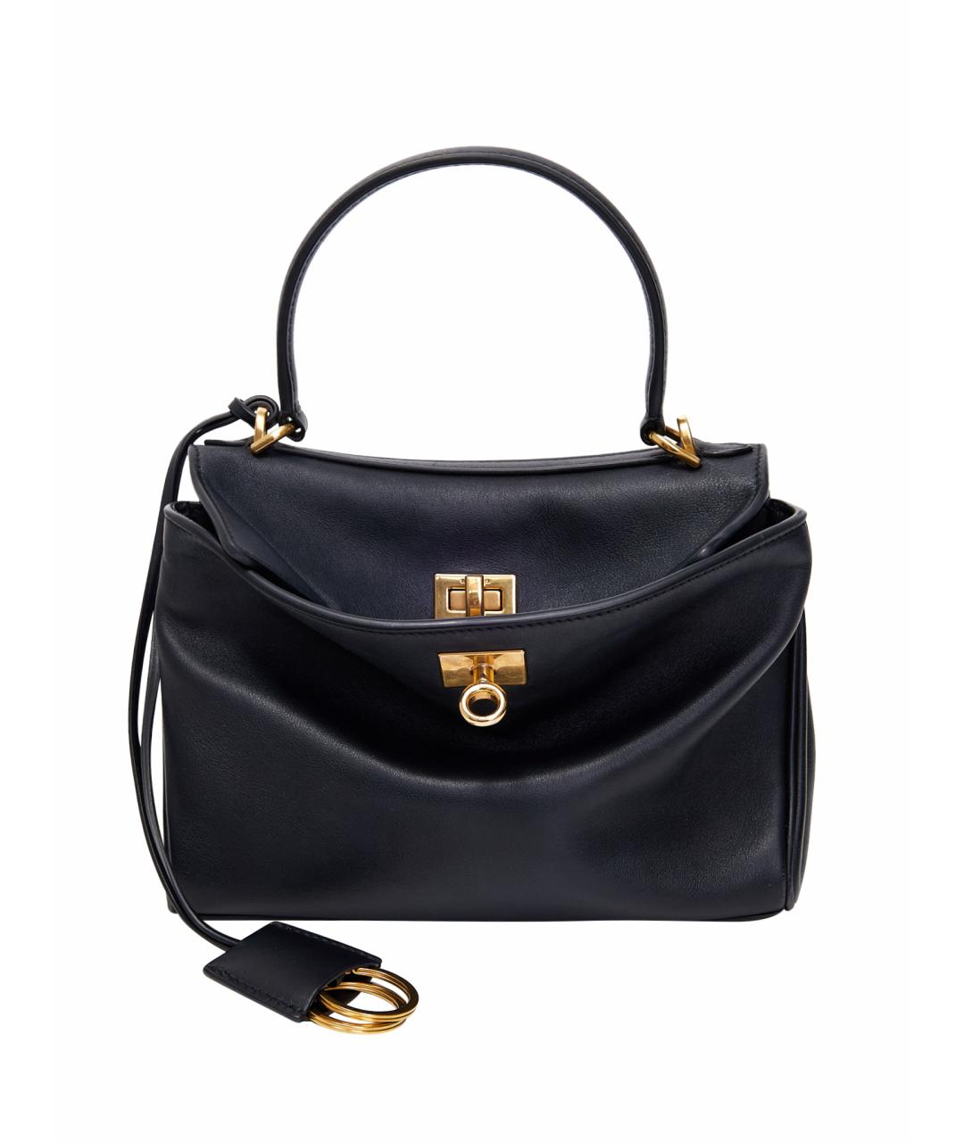 BALENCIAGA Черная кожаная сумка с короткими ручками, фото 1