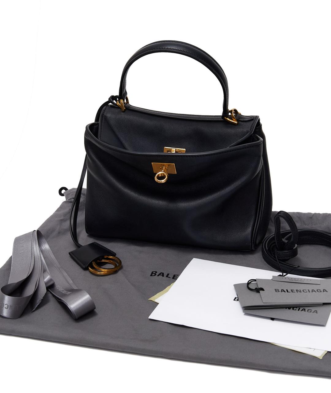 BALENCIAGA Черная кожаная сумка с короткими ручками, фото 6