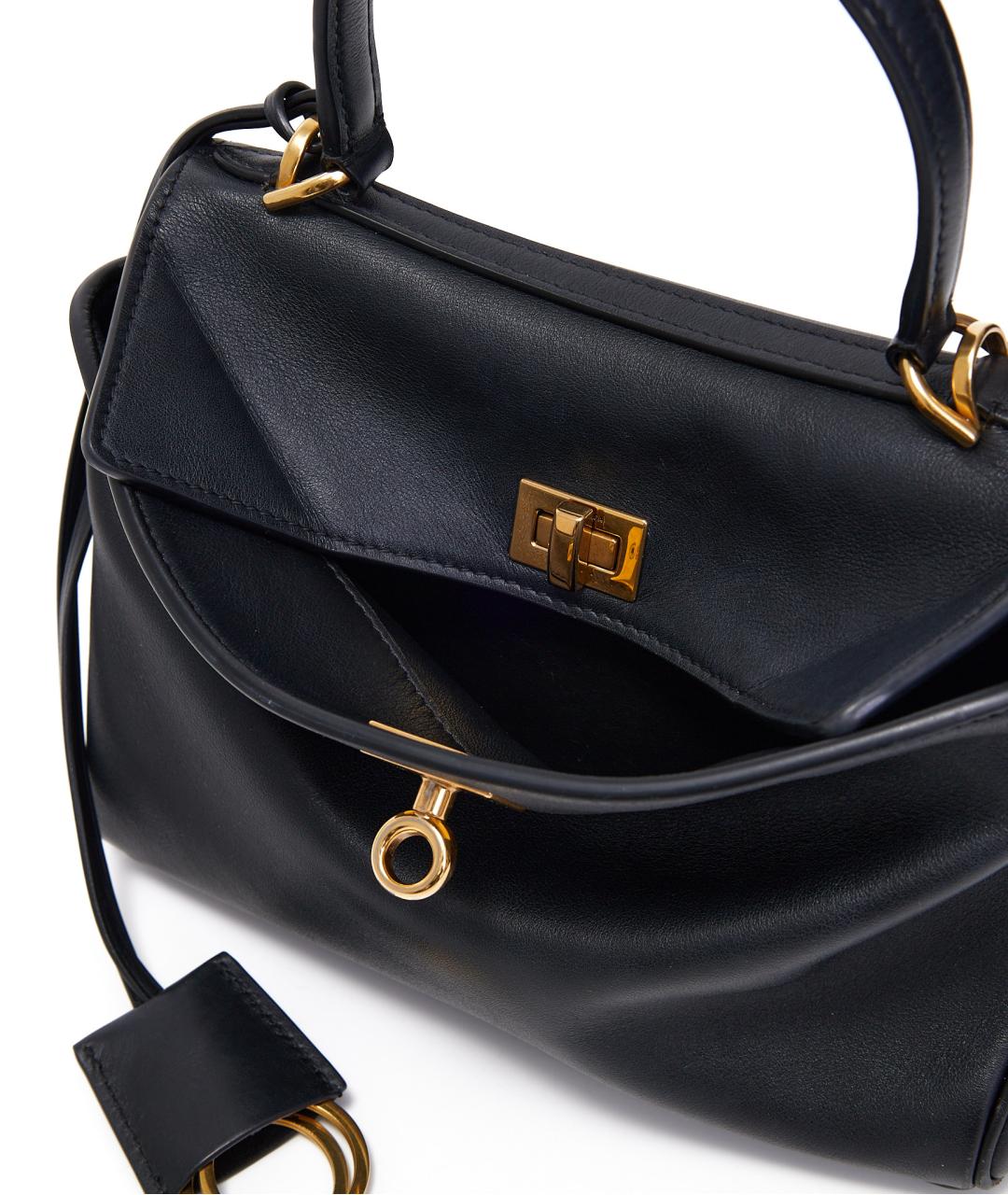 BALENCIAGA Черная кожаная сумка с короткими ручками, фото 4