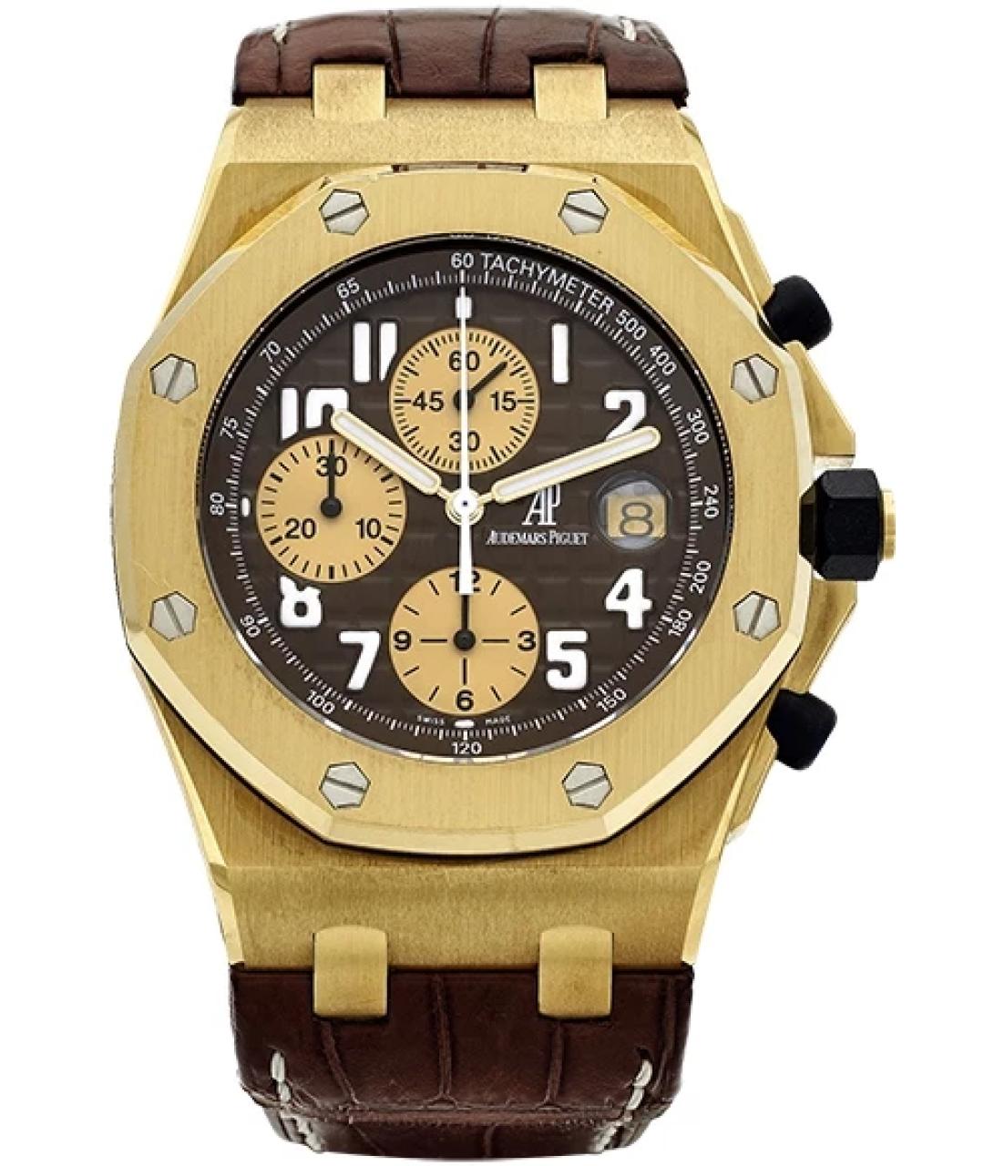 Audemars Piguet Коричневые часы из желтого золота, фото 10