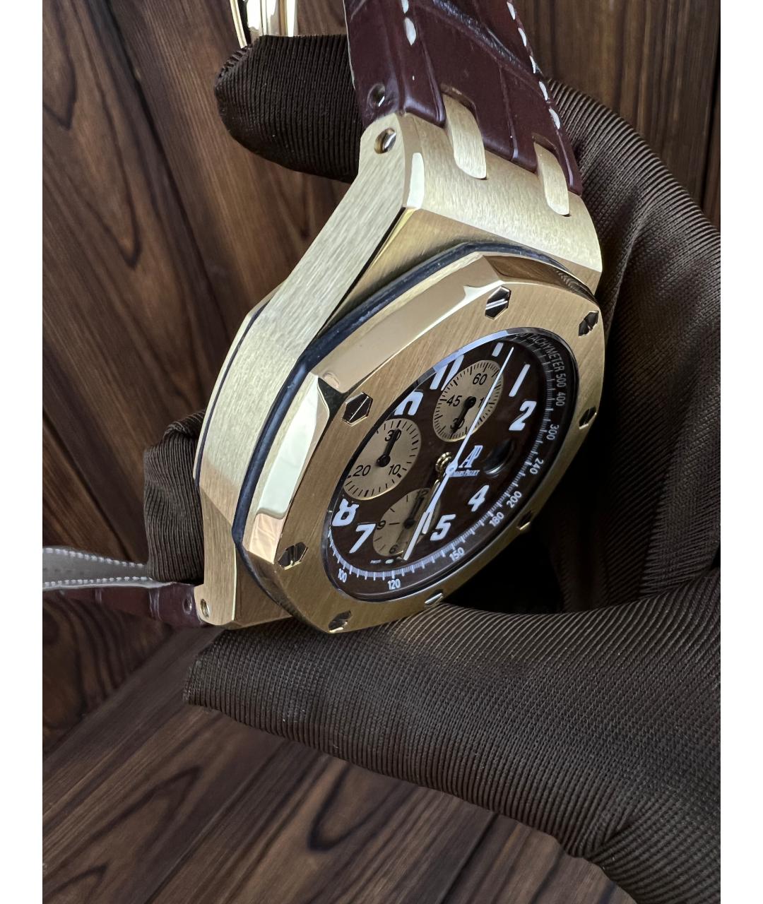 Audemars Piguet Коричневые часы из желтого золота, фото 5