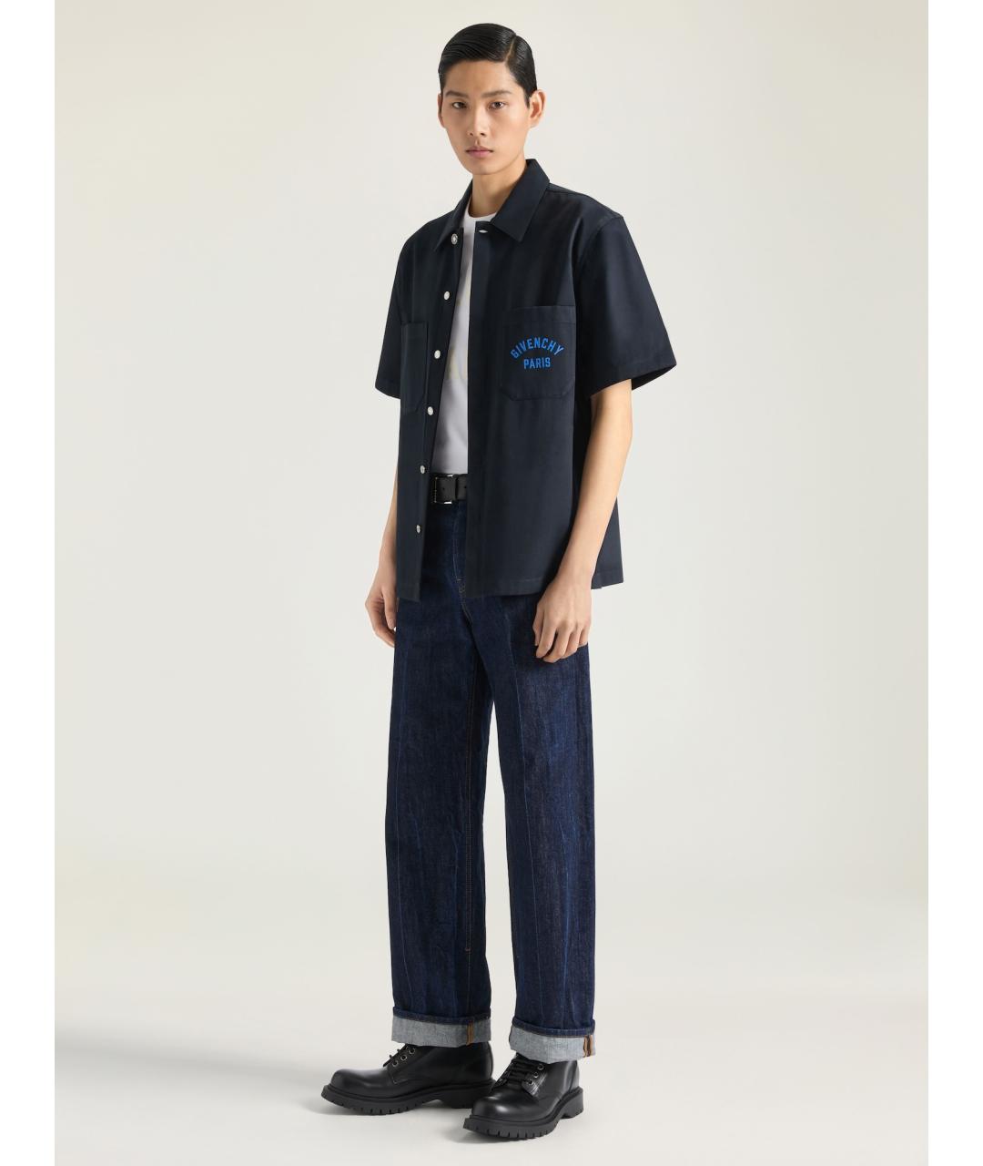 GIVENCHY Синяя хлопковая кэжуал рубашка, фото 3