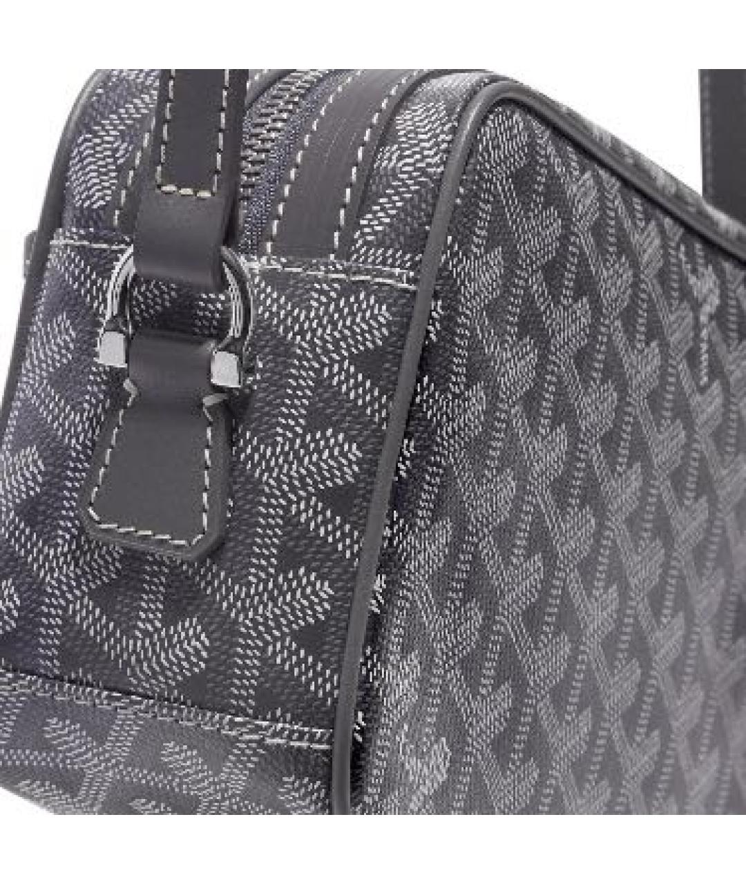 GOYARD Антрацитовая кожаная сумка через плечо, фото 4