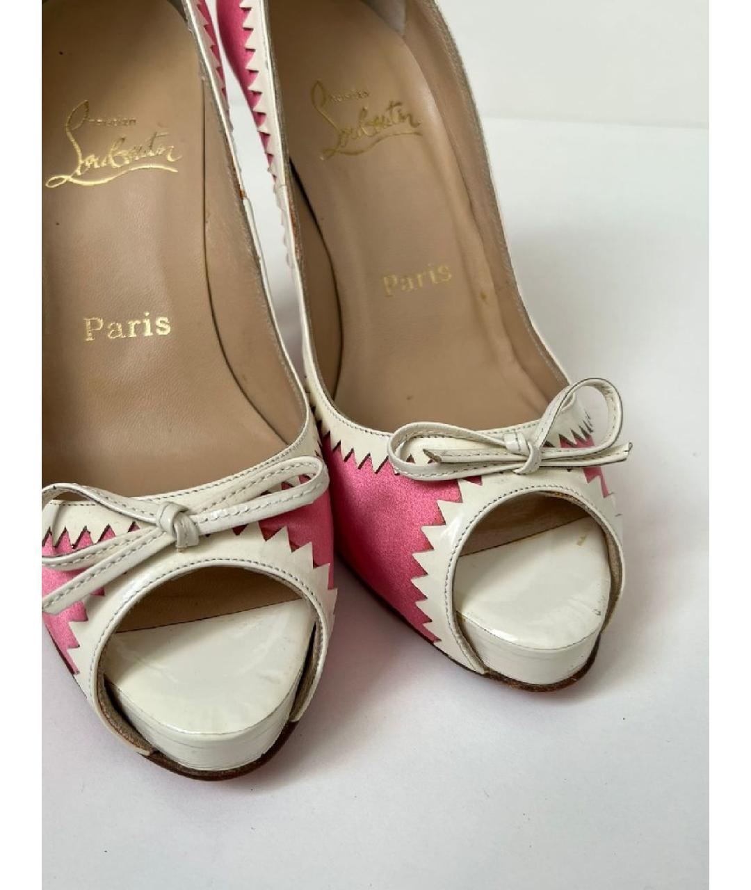 CHRISTIAN LOUBOUTIN Розовые текстильные туфли, фото 3