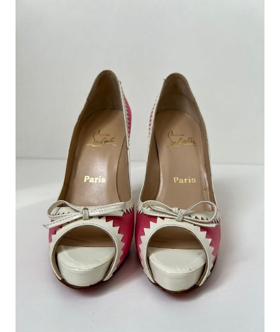 CHRISTIAN LOUBOUTIN Розовые текстильные туфли, фото 4
