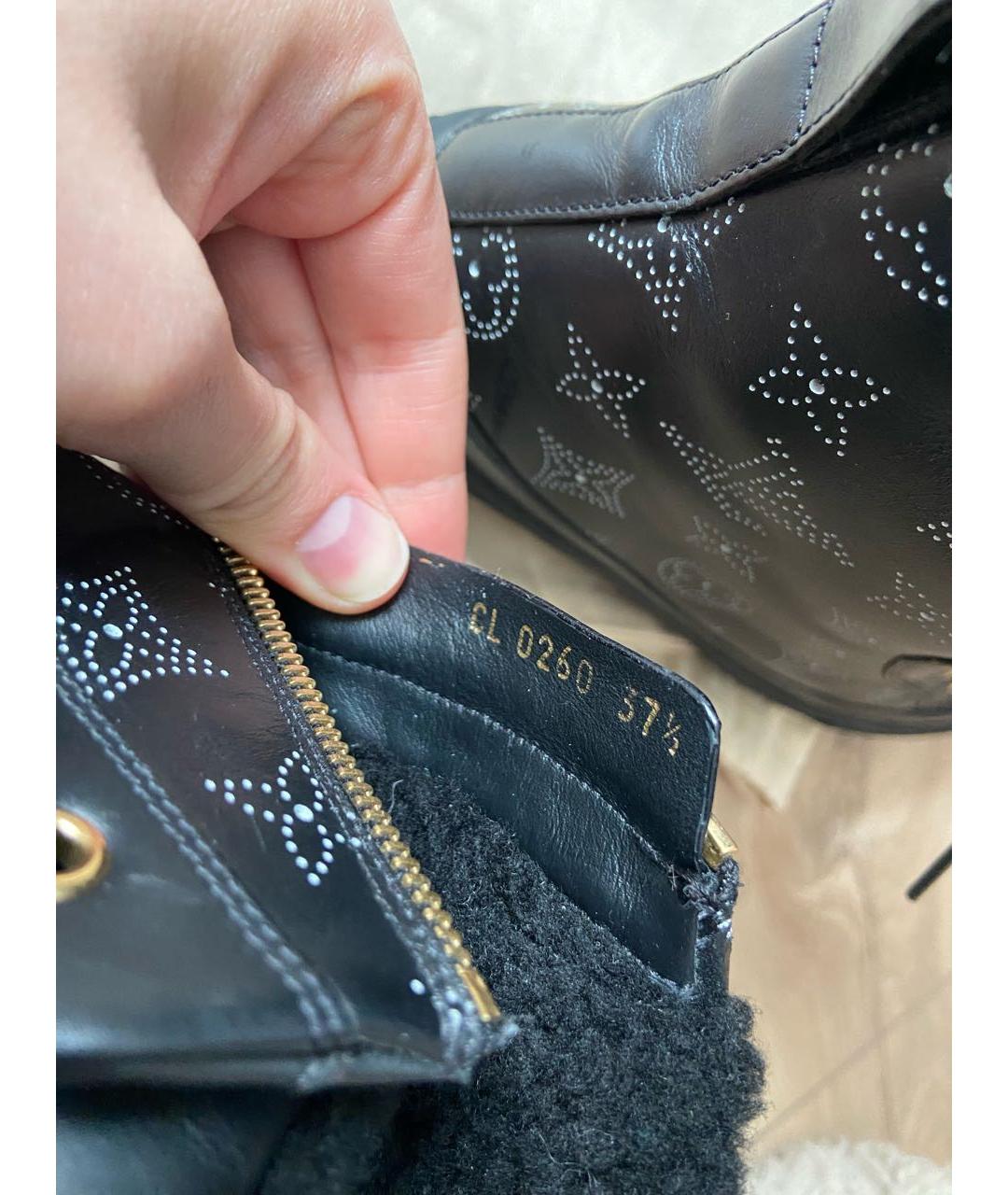 LOUIS VUITTON Черные кожаные кеды, фото 7