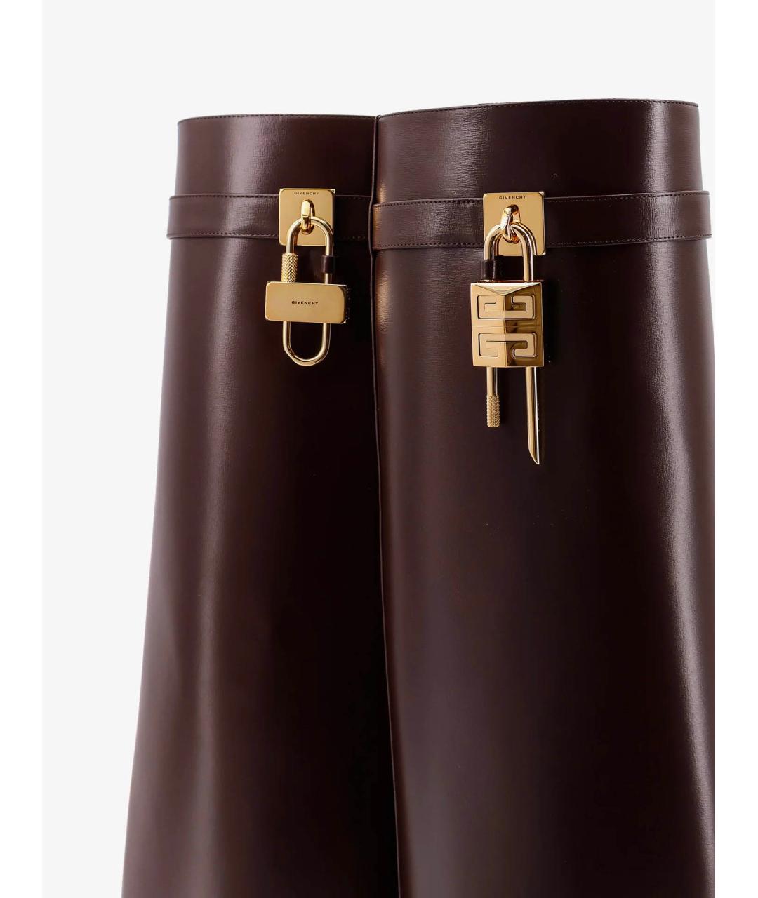GIVENCHY Коричневые кожаные сапоги, фото 4