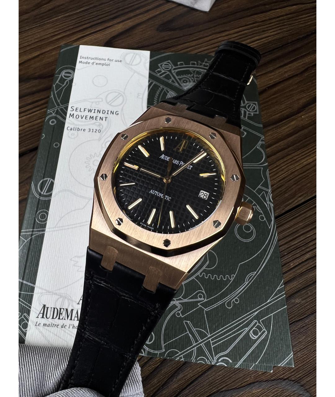 Audemars Piguet Черные часы из розового золота, фото 2