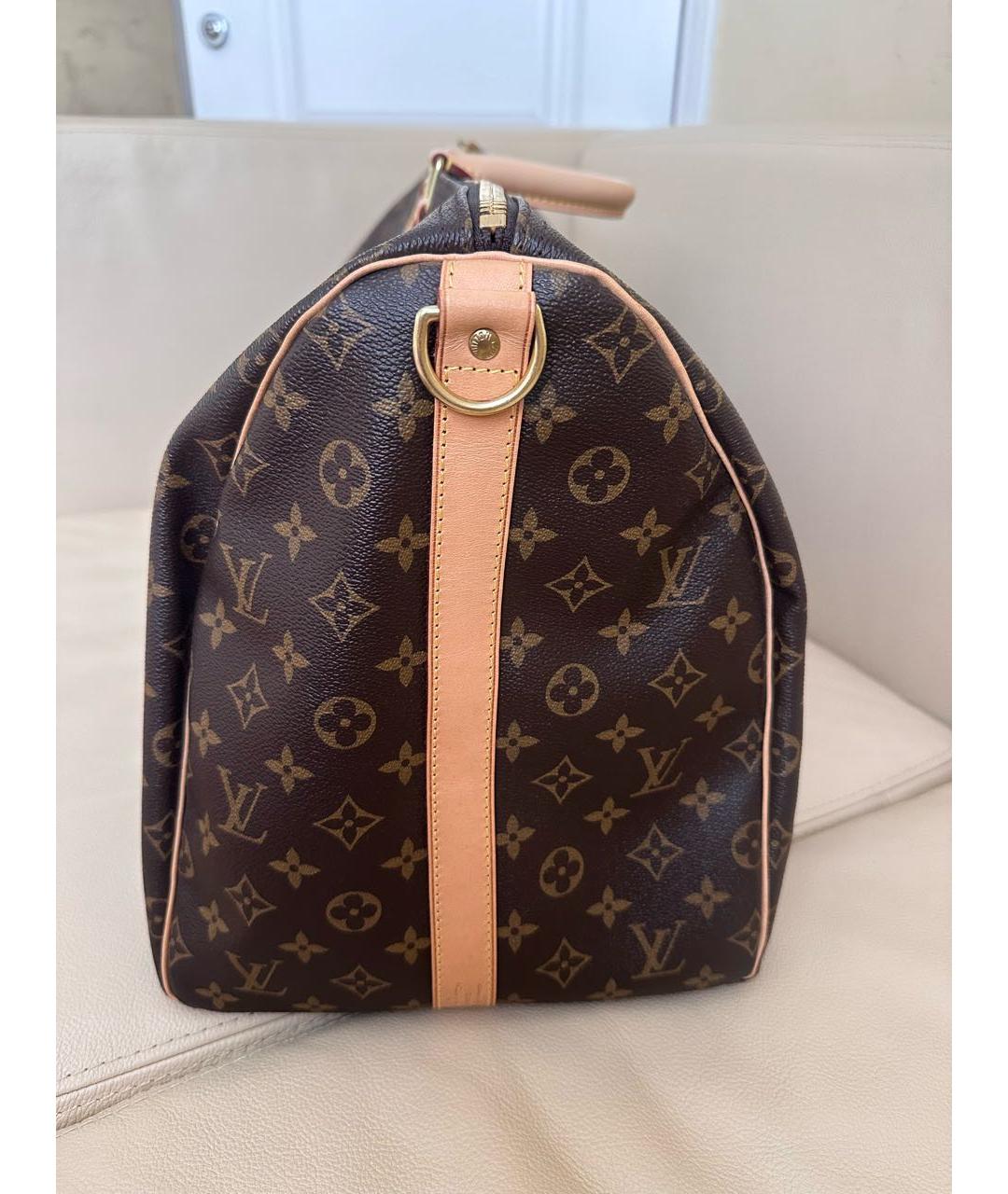 LOUIS VUITTON Коричневая кожаная дорожная/спортивная сумка, фото 2