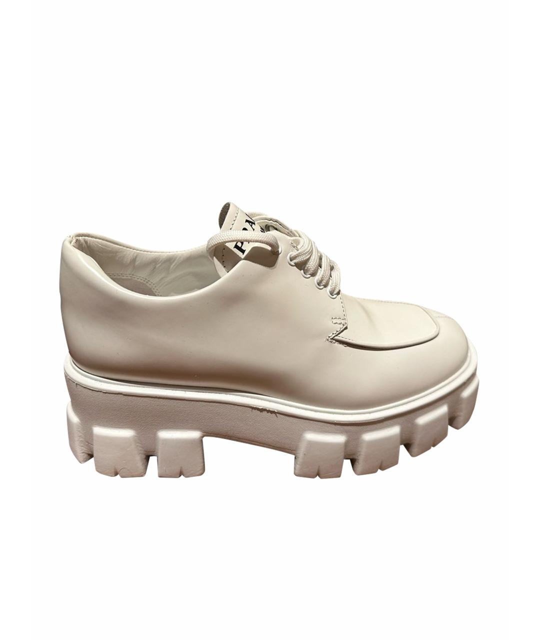 PRADA Белые кожаные брогги и оксфорды, фото 1