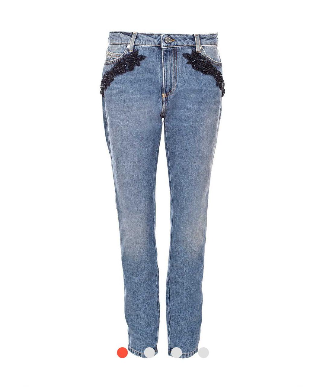 ERMANNO SCERVINO Синие хлопковые прямые джинсы, фото 8