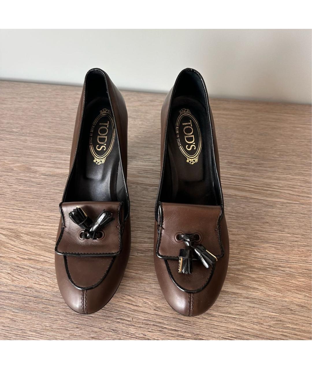 TOD'S Коричневые кожаные туфли, фото 2