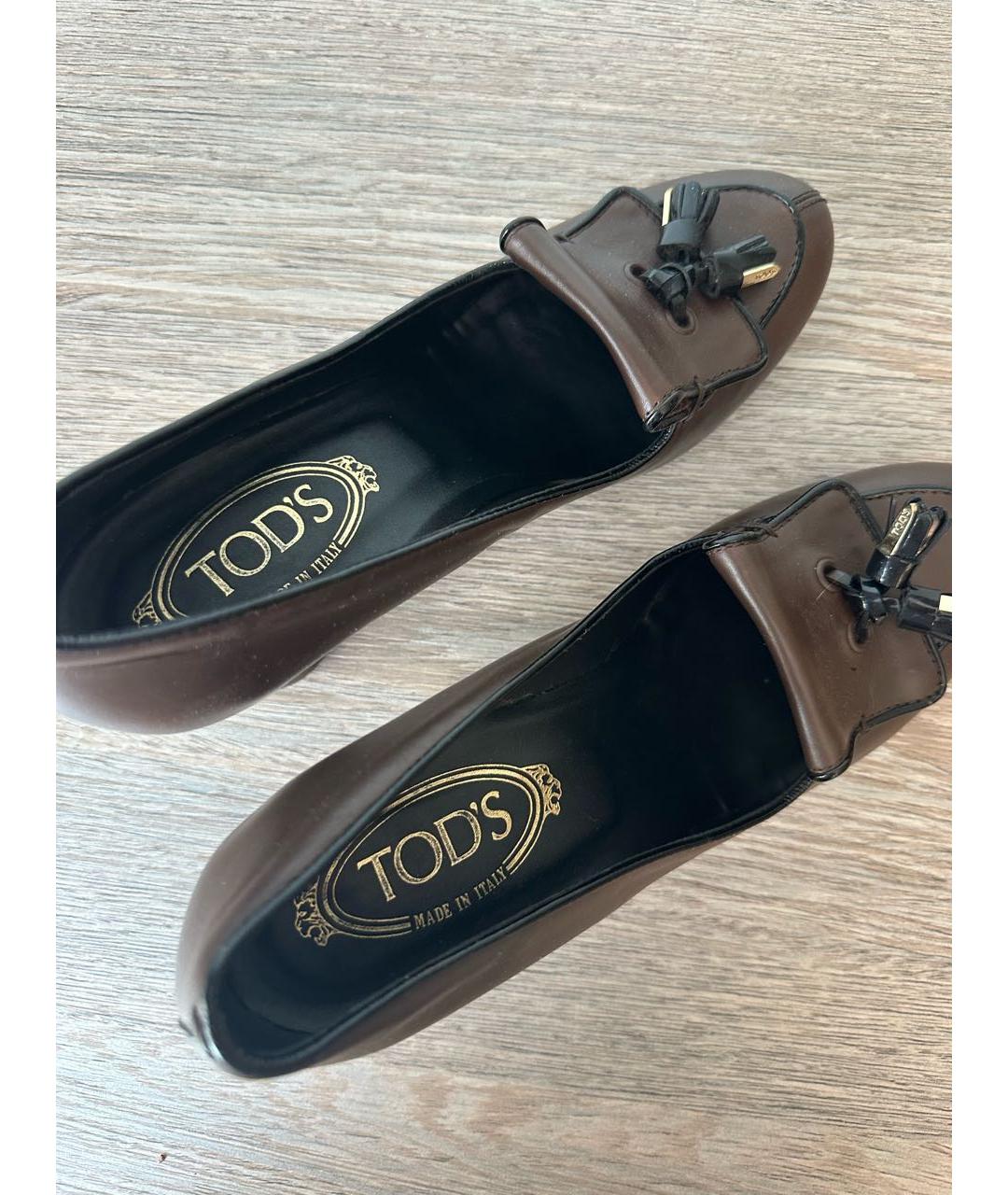 TOD'S Коричневые кожаные туфли, фото 3