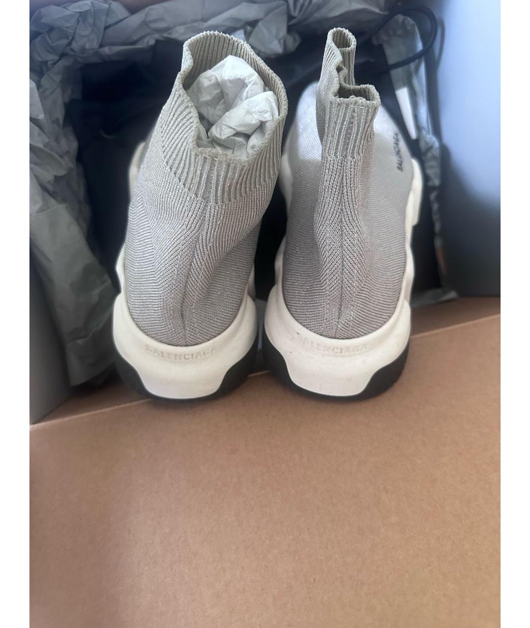 BALENCIAGA Серые текстильные кроссовки, фото 4