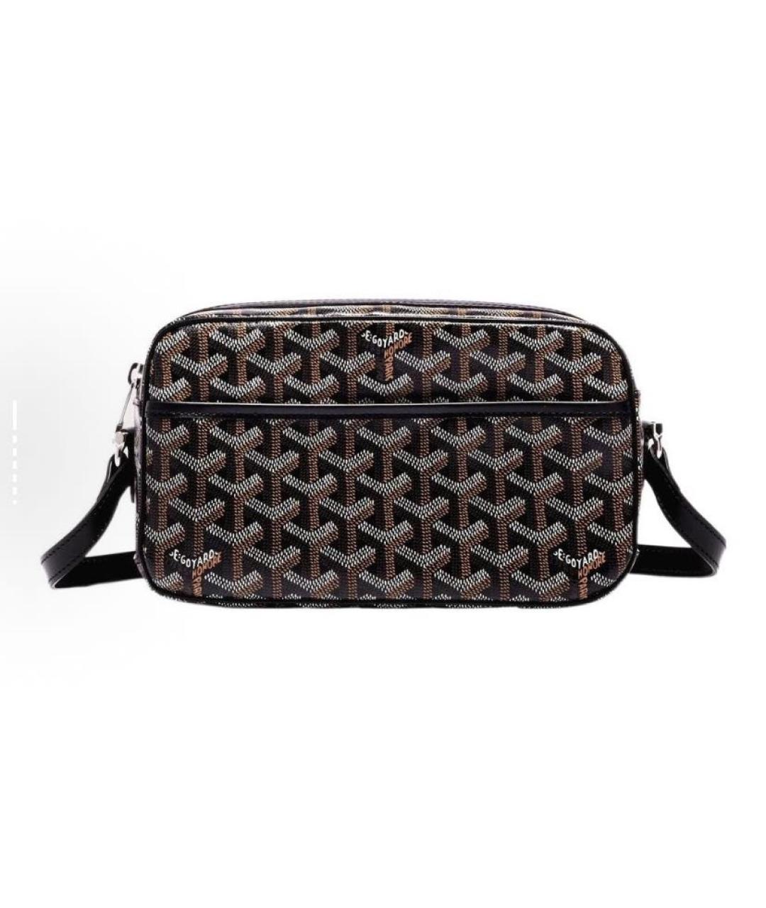 GOYARD Черная кожаная сумка на плечо, фото 2