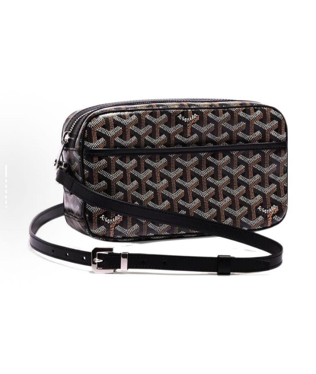 GOYARD Черная кожаная сумка на плечо, фото 5