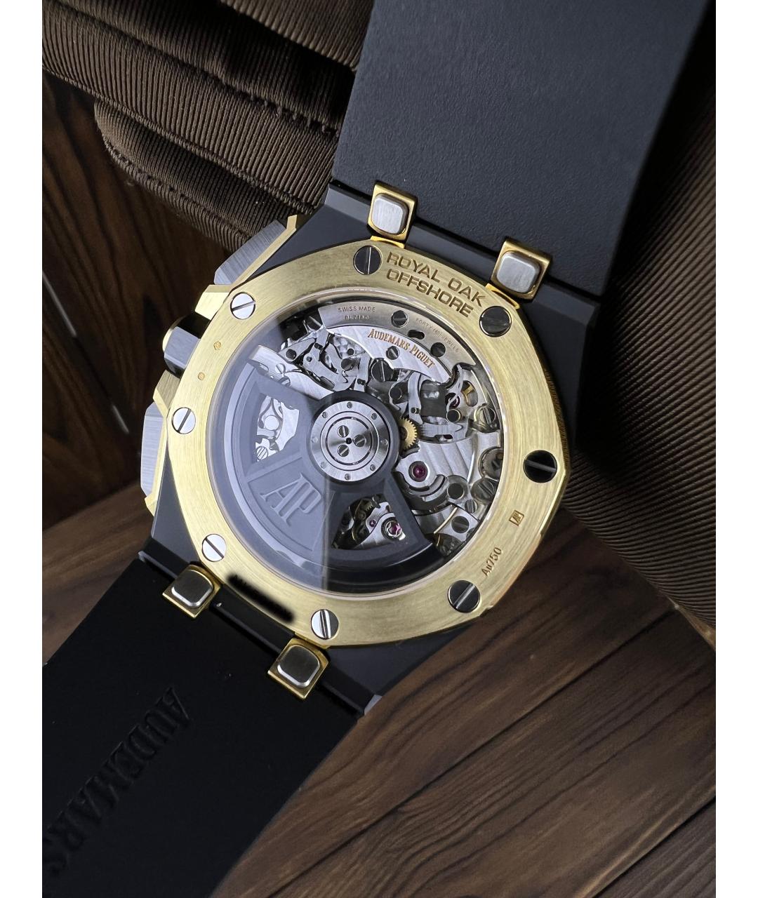 Audemars Piguet Черные часы из желтого золота, фото 6