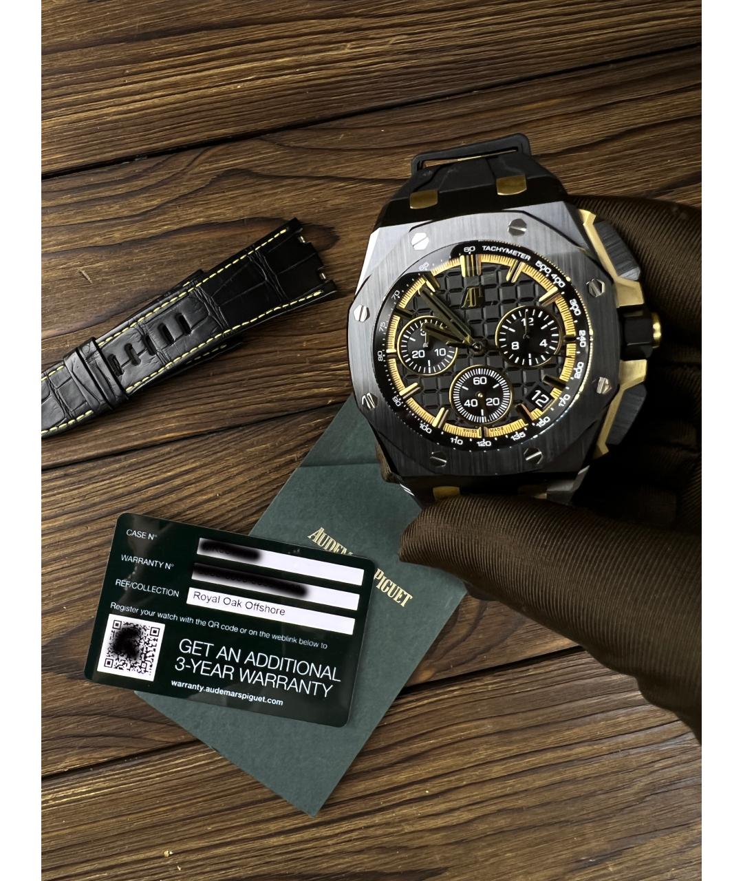 Audemars Piguet Черные часы из желтого золота, фото 2