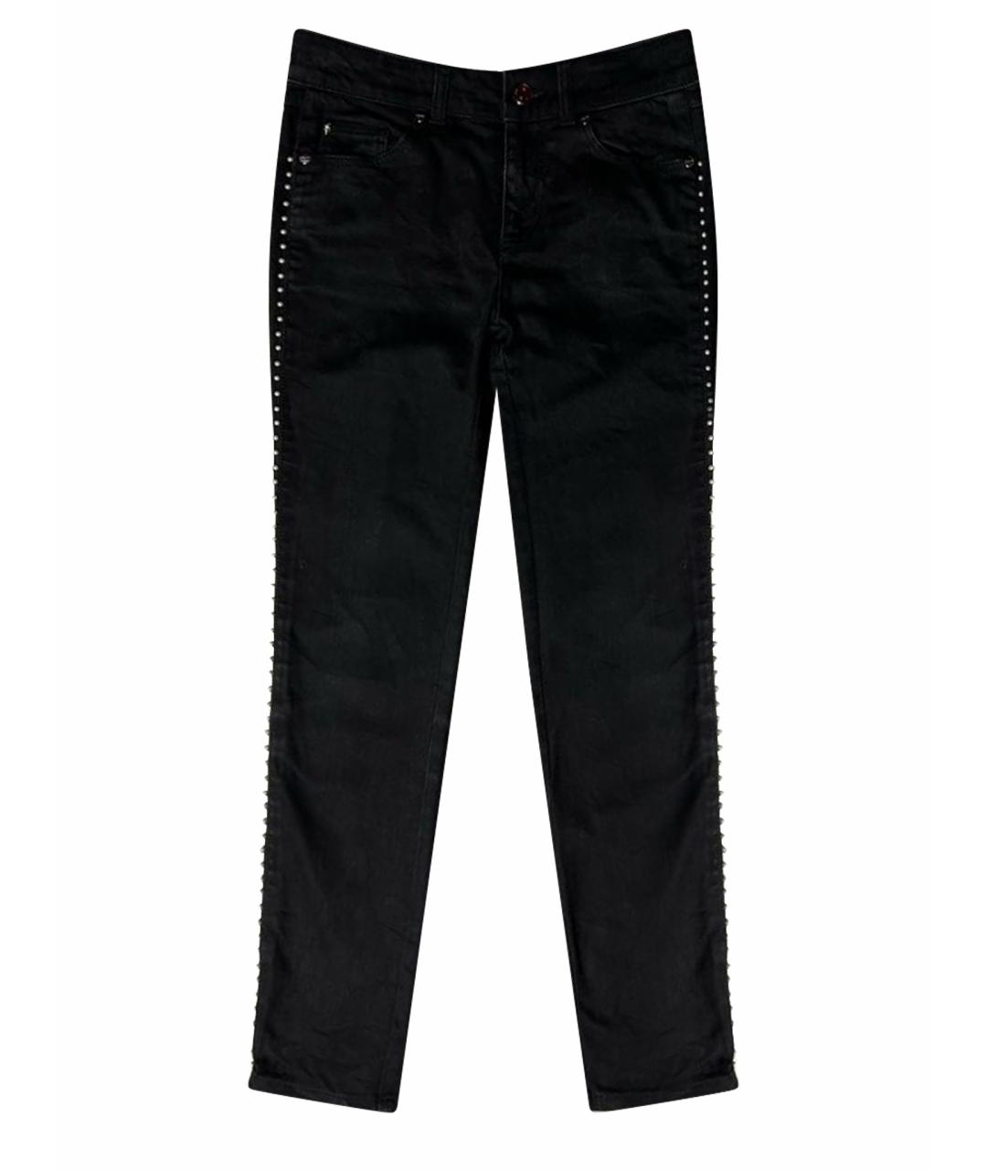 ALEXANDER MCQUEEN Черные хлопко-эластановые капри, фото 1