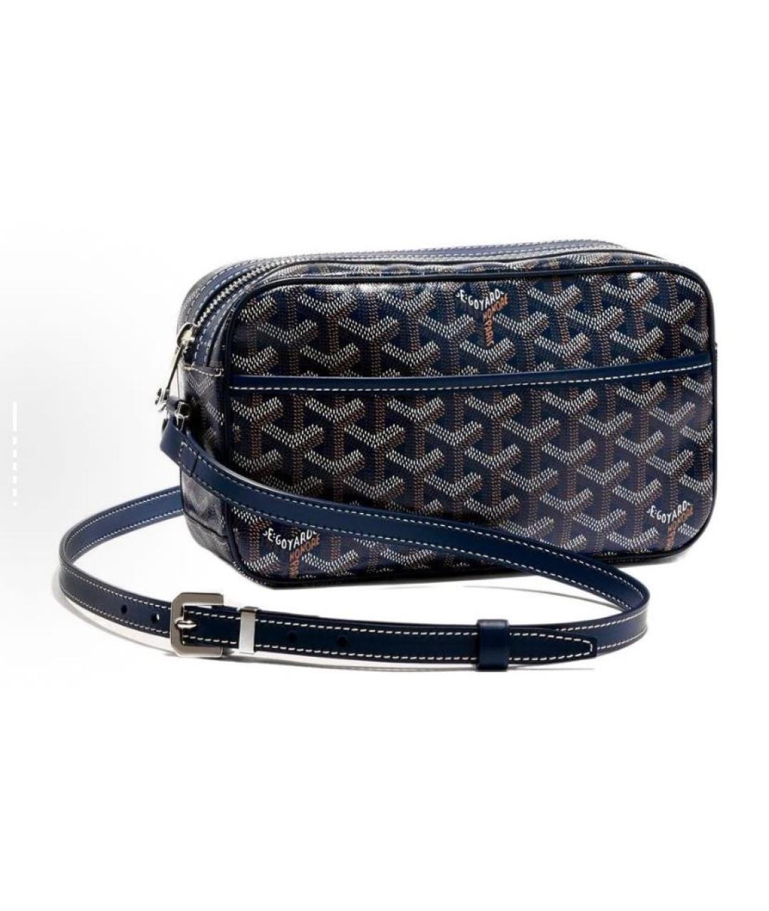 GOYARD Темно-синяя кожаная сумка на плечо, фото 5