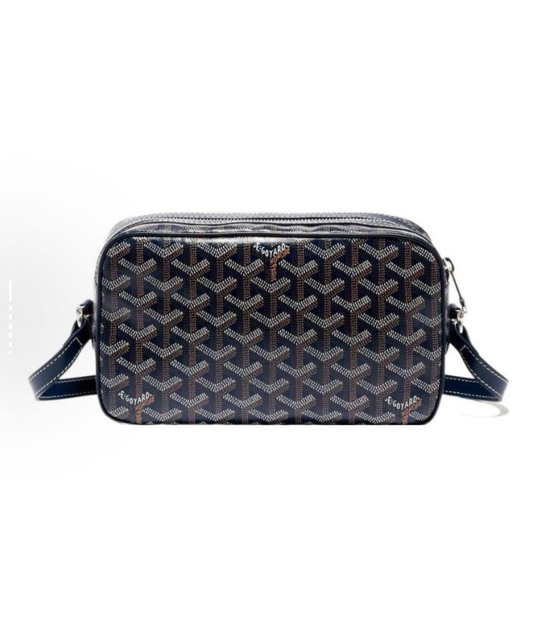 GOYARD Темно-синяя кожаная сумка на плечо, фото 3