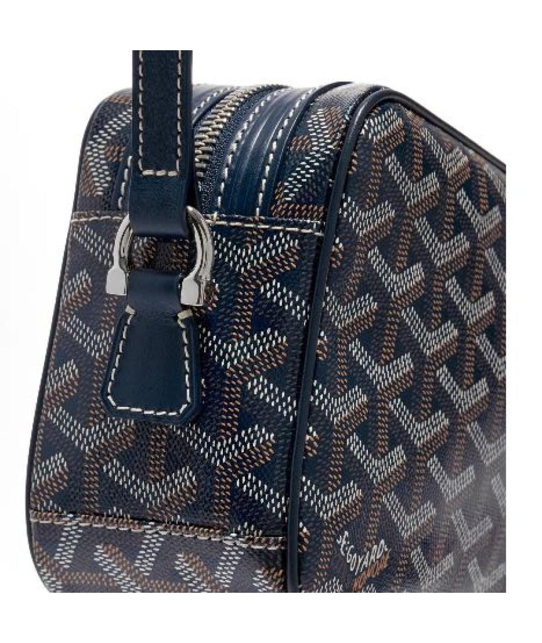 GOYARD Темно-синяя кожаная сумка на плечо, фото 4