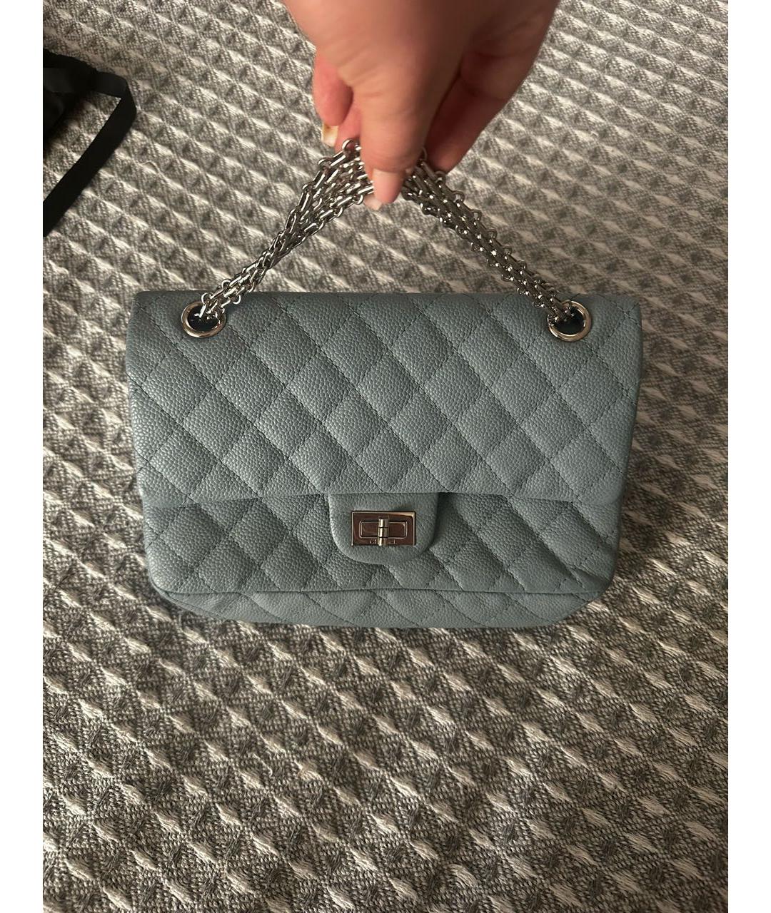 CHANEL Голубая кожаная сумка через плечо, фото 5